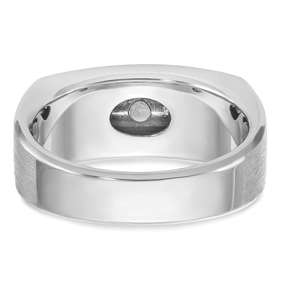 14k White Gold IBGoodman Men's Polished & Satin 5-Stone Ring Mounting