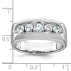 IBGoodman 14k White Gold Men's Polished and Satin 5-Stone 1 Carat AA Quality Diamond Ring