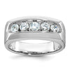 IBGoodman 14k White Gold Men's Polished and Satin 5-Stone 1 Carat AA Quality Diamond Ring
