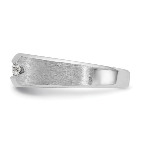 IBGoodman 14k White Gold Men's Polished and Satin 5-Stone 1/4 Carat AA Quality Diamond Ring