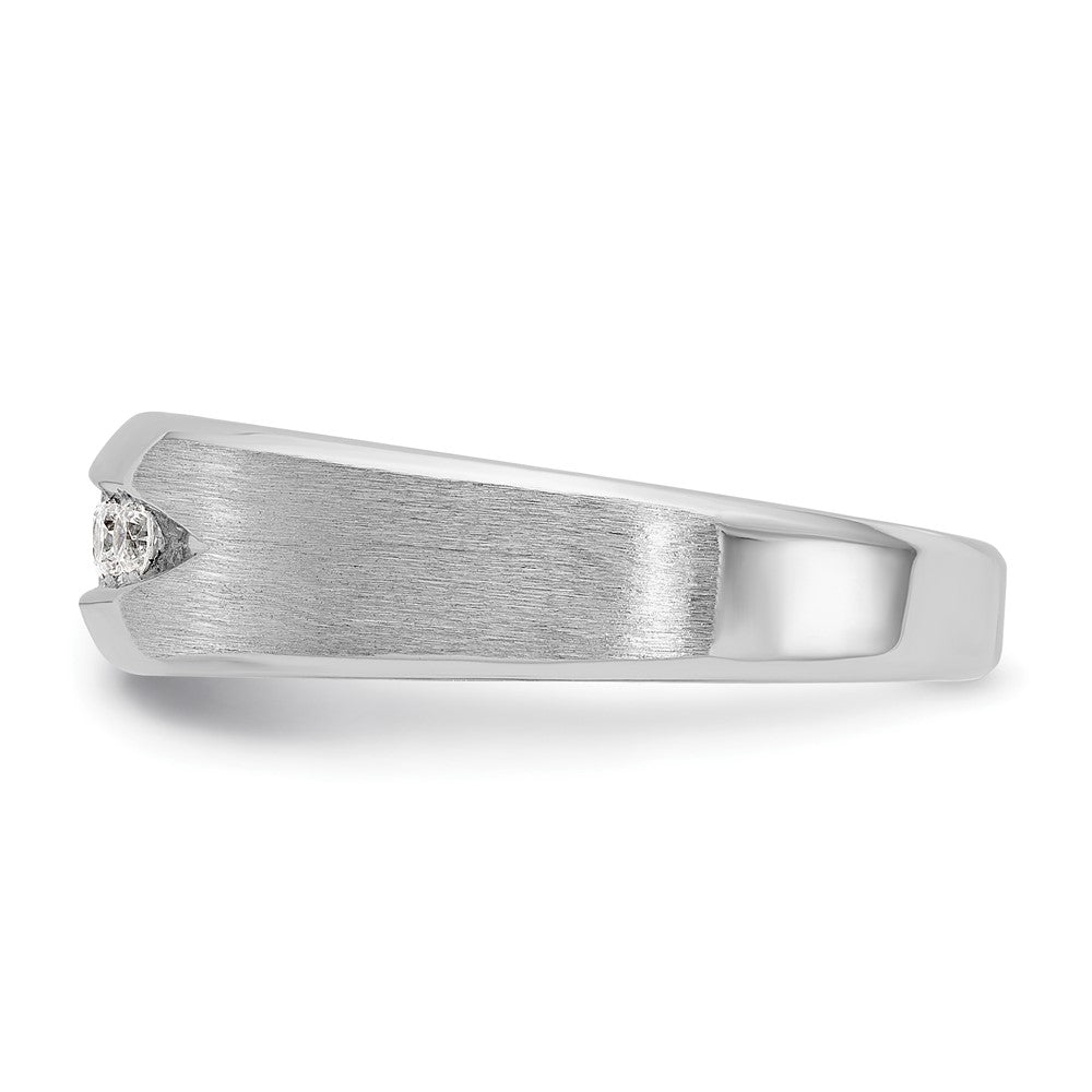 IBGoodman 14k White Gold Men's Polished and Satin 5-Stone 1/4 Carat AA Quality Diamond Ring