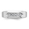 IBGoodman 14k White Gold Men's Polished and Satin 5-Stone 1/4 Carat AA Quality Diamond Ring