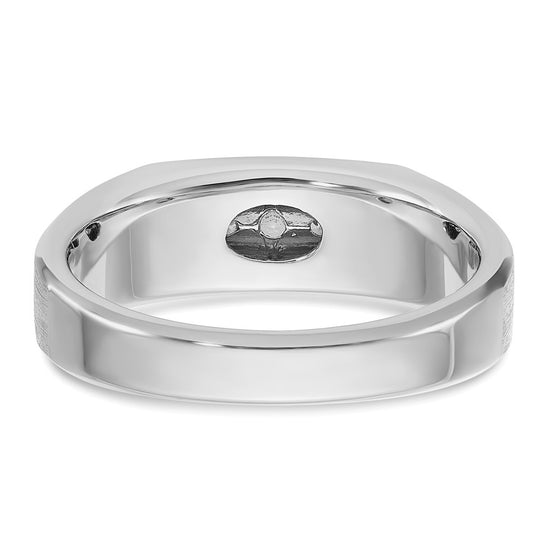 IBGoodman 14k White Gold Men's Polished and Satin 5-Stone 1/4 Carat AA Quality Diamond Ring
