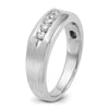 IBGoodman 14k White Gold Men's Polished and Satin 5-Stone 1/4 Carat AA Quality Diamond Ring