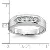 IBGoodman 14k White Gold Men's Polished and Satin 5-Stone 1/4 Carat AA Quality Diamond Ring