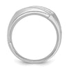 14k White Gold Men's Polished and Satin 5-Stone 1/2 Carat AA Quality Diamond Ring