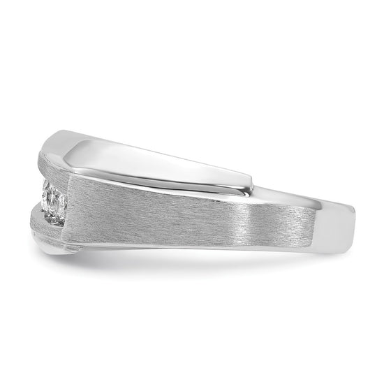 14k White Gold IBGoodman Men's Polished & Satin 5-Stone Ring Mounting