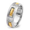 IBGoodman 14k Two-tone Men's Polished Satin and Cut-Out 3-Stone Ring Mounting