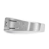 14k White Gold Men's Polished, Antiqued and Satin 1/6 carat Diamond Complete Ring
