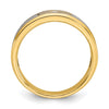 14k Two-tone IBGoodman Men's Polished and Satin 1/10 carat Diamond Complete Ring