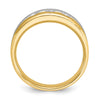 14k Two-tone Men's Polished and Satin 1/4 carat Diamond Complete Ring