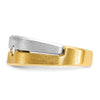 14k Two-tone Men's Polished and Satin 1/4 carat Diamond Complete Ring