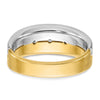 14k Two-tone Men's Polished and Satin 1/4 carat Diamond Complete Ring