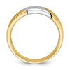 14k Two-tone Men's Polished and Satin 1/20 carat Diamond Complete Ring