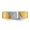 14k Two-tone Men's Polished and Satin 1/20 carat Diamond Complete Ring