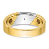 14k Two-tone Men's Polished and Satin 1/20 carat Diamond Complete Ring