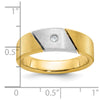 14k Two-tone Men's Polished and Satin 1/20 carat Diamond Complete Ring