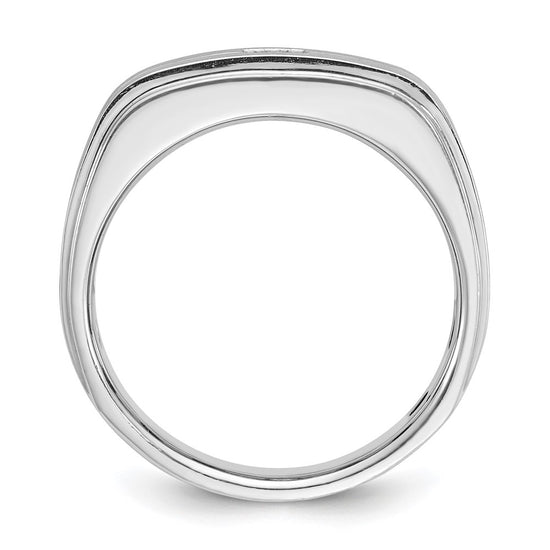 14k White Gold IBGoodman Men's Polished and Satin Diamond Ring Mounting