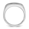 14k White Gold IBGoodman Men's Polished and Satin Diamond Ring Mounting