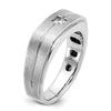 14k White Gold IBGoodman Men's Polished and Satin 1/6 carat Diamond Complete Ring