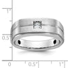 14k White Gold IBGoodman Men's Polished and Satin 1/6 carat Diamond Complete Ring