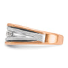 IBGoodman 14k White and Rose Gold Men's Polished Satin and Grooved 5-Stone Ring Mounting