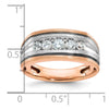 IBGoodman 14k White and Rose Gold Men's Polished Satin and Grooved 5-Stone Ring Mounting