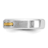 14k Two-tone Men's Polished and Satin Diamond Complete Ring