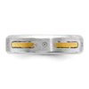 14k Two-tone Men's Polished and Satin Diamond Complete Ring