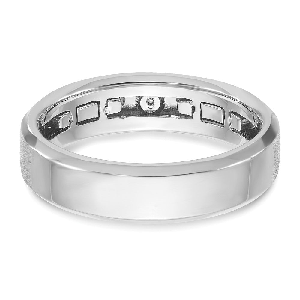 14k Two-tone Men's Polished and Satin Diamond Complete Ring