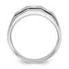 14k White Gold Men's Polished and Satin 3/8 carat Diamond Complete Ring