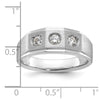 14k White Gold Men's Polished and Satin 3/8 carat Diamond Complete Ring