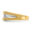14k with White Rhodium Men's Polished Satin and Grooved 3-Stone 1/2 Carat AA Quality Diamond Ring