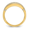 14k Two-tone IBGoodman Men's Polished Satin & Grooved Ring Mounting