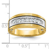 14k Two-tone IBGoodman Men's Polished Satin & Grooved Ring Mounting