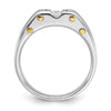 14k Two-tone IBGoodman Men's Polished and Satin Diamond Ring Mounting