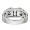 14k Two-tone IBGoodman Men's Polished and Satin Diamond Ring Mounting