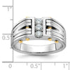 14k Two-tone IBGoodman Men's Polished and Satin Diamond Ring Mounting