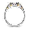 14k Two-tone IBGoodman Men's Polished and Satin Diamond Ring Mounting