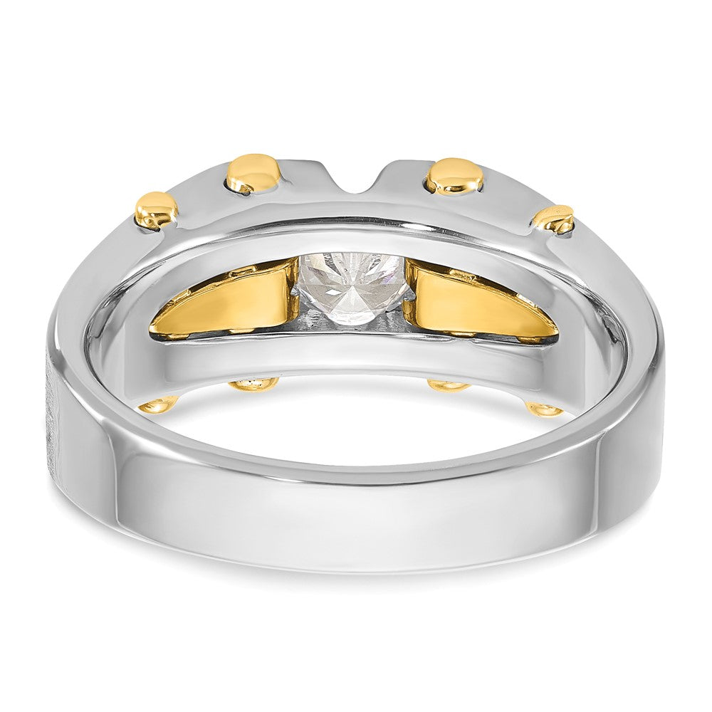14k Two-tone IBGoodman Men's Polished and Satin Diamond Ring Mounting