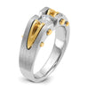 14k Two-tone IBGoodman Men's Polished and Satin Diamond Ring Mounting