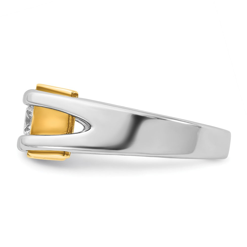 10k Two-tone Men's Diamond Complete Ring