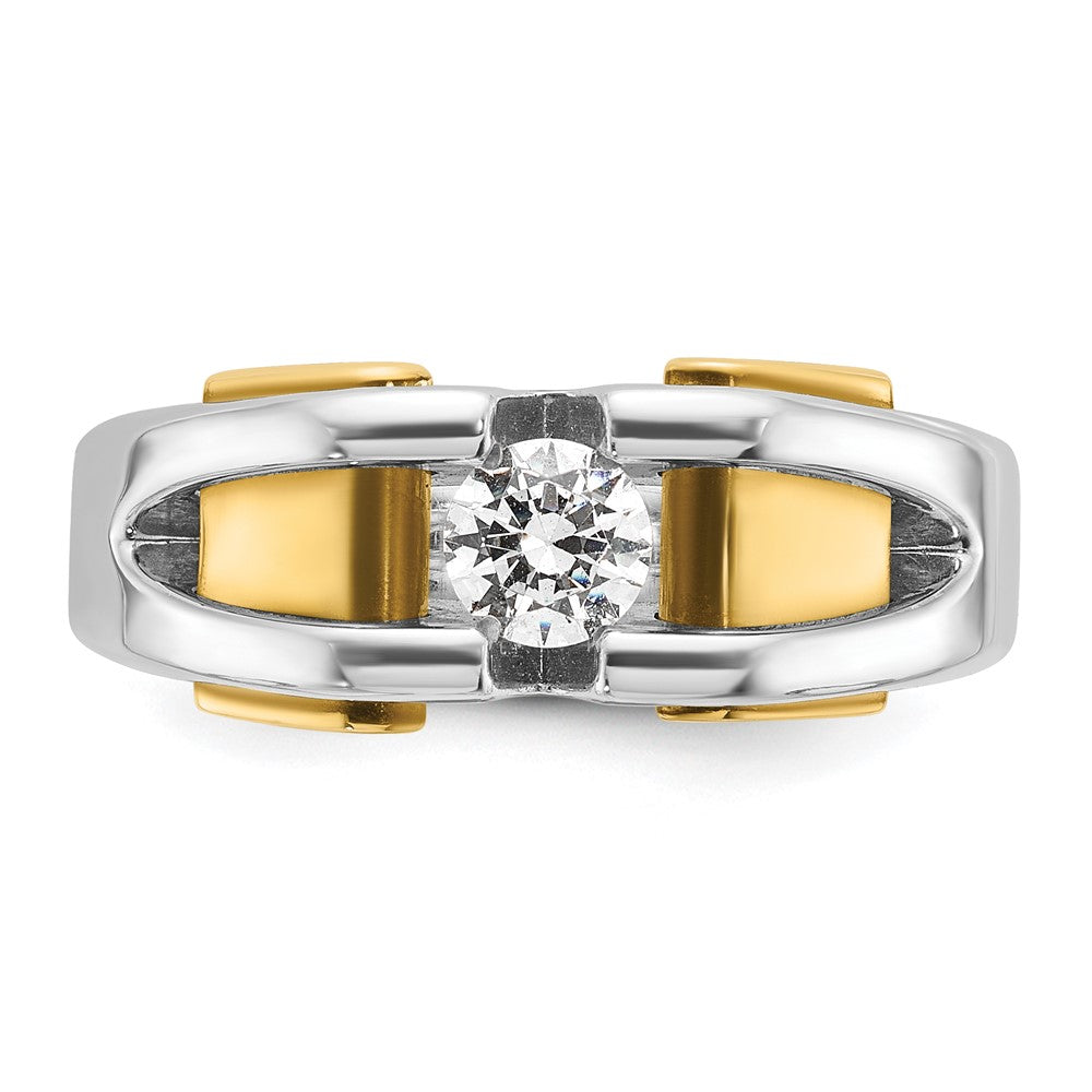 10k Two-tone Men's Diamond Complete Ring