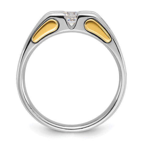 14k Two-tone Men's 1/2 carat Diamond Complete Ring