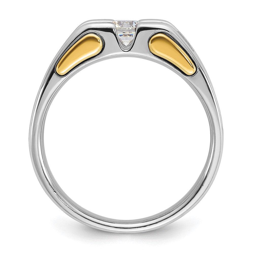 14k Two-tone Men's 1/2 carat Diamond Complete Ring