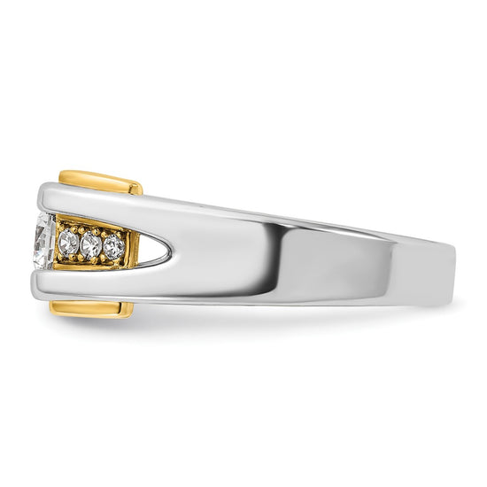 14k Two-tone Men's 1/2 carat Diamond Complete Ring