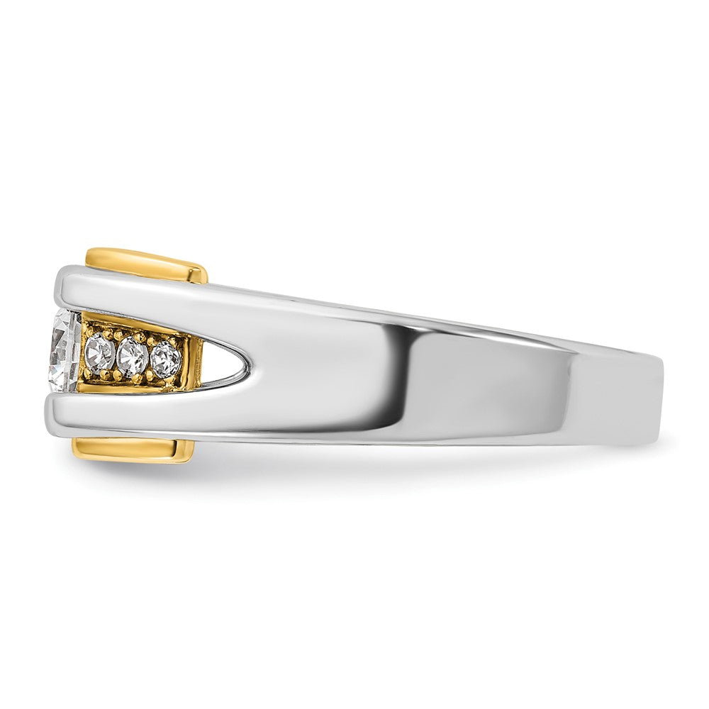 14k Two-tone Men's 1/2 carat Diamond Complete Ring