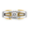 14k Two-tone Men's 1/2 carat Diamond Complete Ring