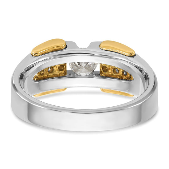 14k Two-tone Men's 1/2 carat Diamond Complete Ring