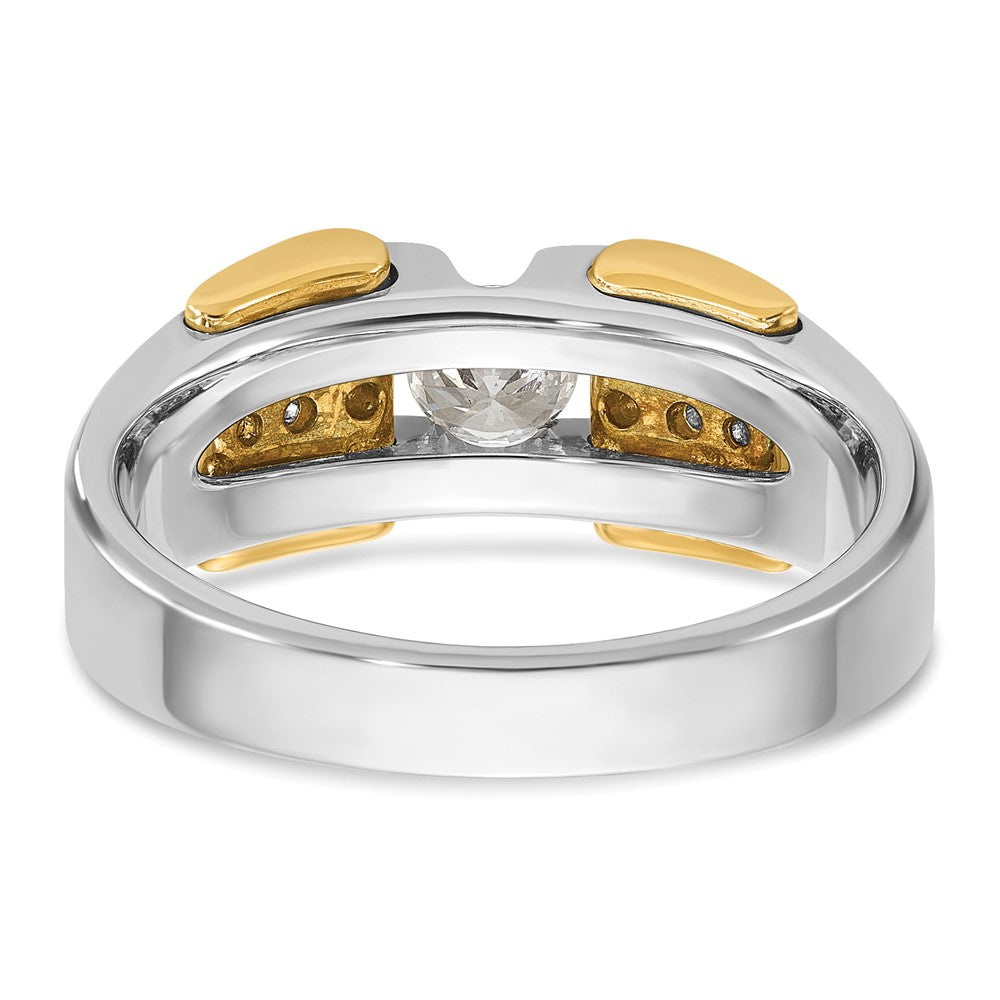 14k Two-tone Men's 1/2 carat Diamond Complete Ring